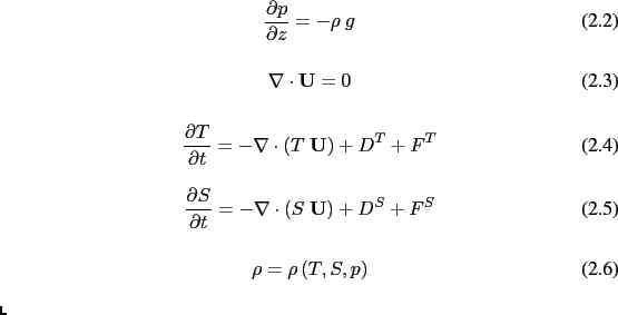 $\displaystyle \begin{equation}\frac{\partial {\rm {\bf U}}_h }{\partial t}= -\l...
... \end{equation} \begin{equation}\rho = \rho \left( T,S,p \right) \end{equation}$