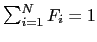 $ \sum_{i=1}^{N} F_{i}=1$