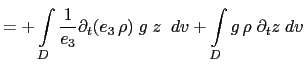 $\displaystyle \partial_t \left( \int\limits_D { \rho   g   z \;dv} \right)$