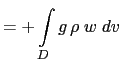 $\displaystyle = + \int\limits_D \rho  g \left( \omega + \partial_t z + \textbf {U}_h \cdot \nabla_h z \right) \;dv$