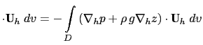 $\displaystyle - \int\limits_D \left. \nabla p \right\vert _z$