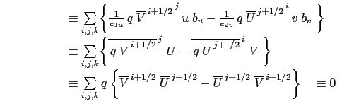 $\displaystyle \int\limits_D - \left( e_3   q \;\textbf{k} \times \textbf{U}_h \right) \cdot \textbf{U}_h \; dv$