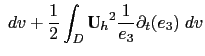 $\displaystyle \int\limits_D \textbf{U}_h \cdot$