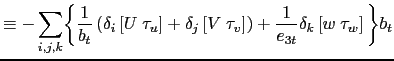 $\displaystyle \int_D { \frac{1}{e_3}\frac{\partial \left( e_3   T \right)}{\partial t} \;dv } = - \int_D \nabla \cdot \left( T \textbf{U} \right)\;dv$