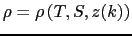 $\displaystyle \rho =\rho \left( {T,S,z(k)} \right)$