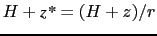 $\displaystyle H + \textit{z*} = (H + z) / r$