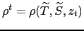 $\displaystyle \rho^t = \rho( \widetilde{T},\widetilde {S},z_t)$