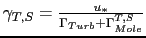 $ \gamma_{T,S} = \frac{u_{*}}{\Gamma_{Turb} + \Gamma^{T,S}_{Mole}}$