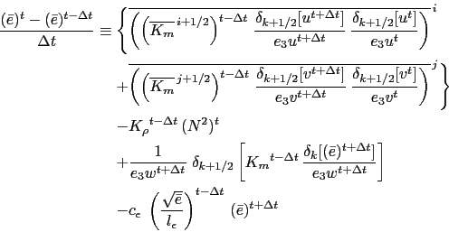 \begin{displaymath}\begin{split}\frac { (\bar{e})^t - (\bar{e})^{t-\rdt} } {\rdt...
...}}{l_\epsilon}\right)^{t-\rdt} (\bar {e})^{t+\rdt} \end{split}\end{displaymath}